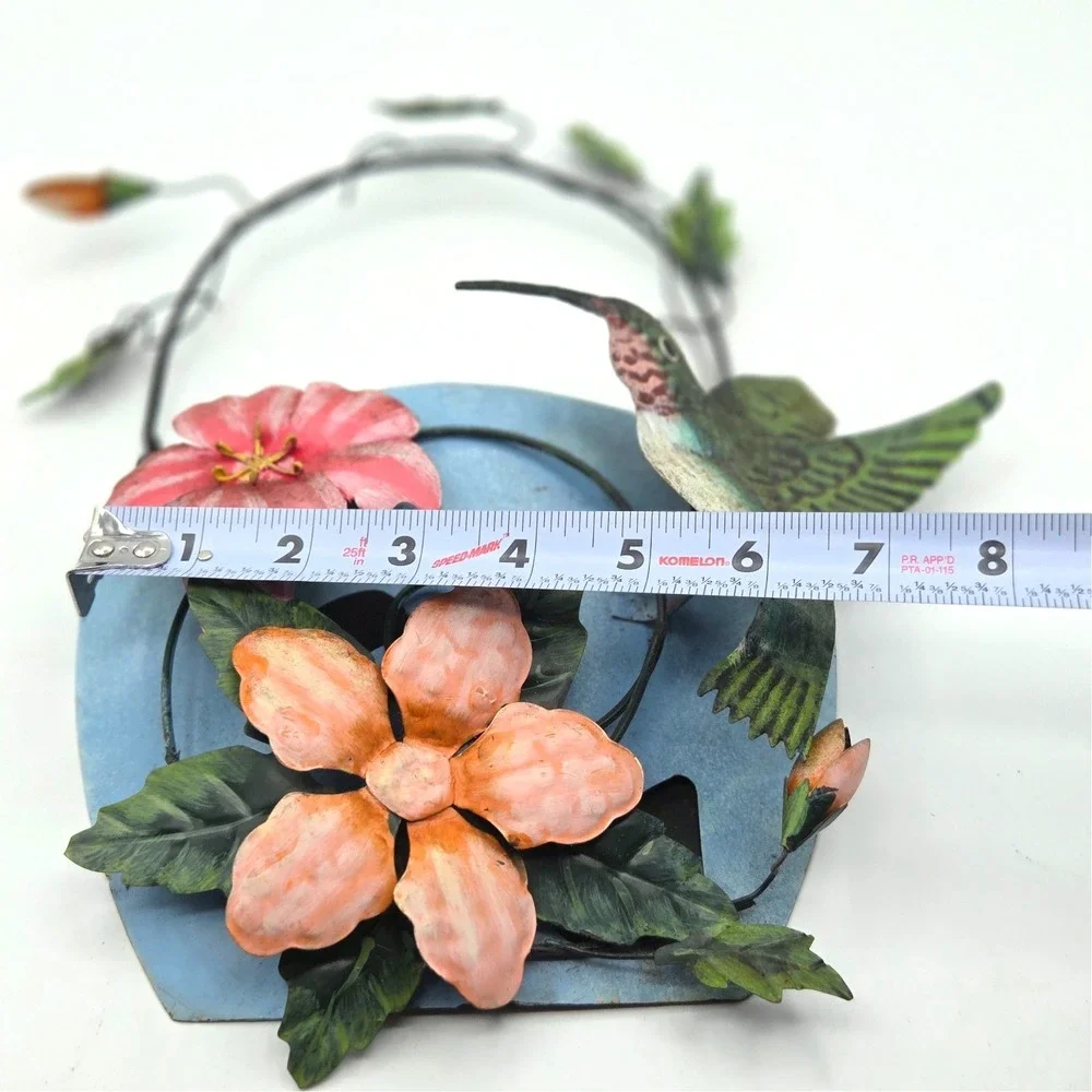 Metal‎ Hummingbird Wall Pocket Wall Art COTTAGECORE Colorful